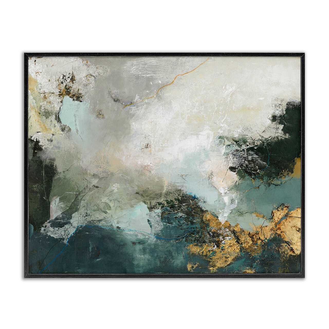 Stupell Industries Stormy Dark Abstraction Framed Giclee Wall Art Design by Design Fabrikken